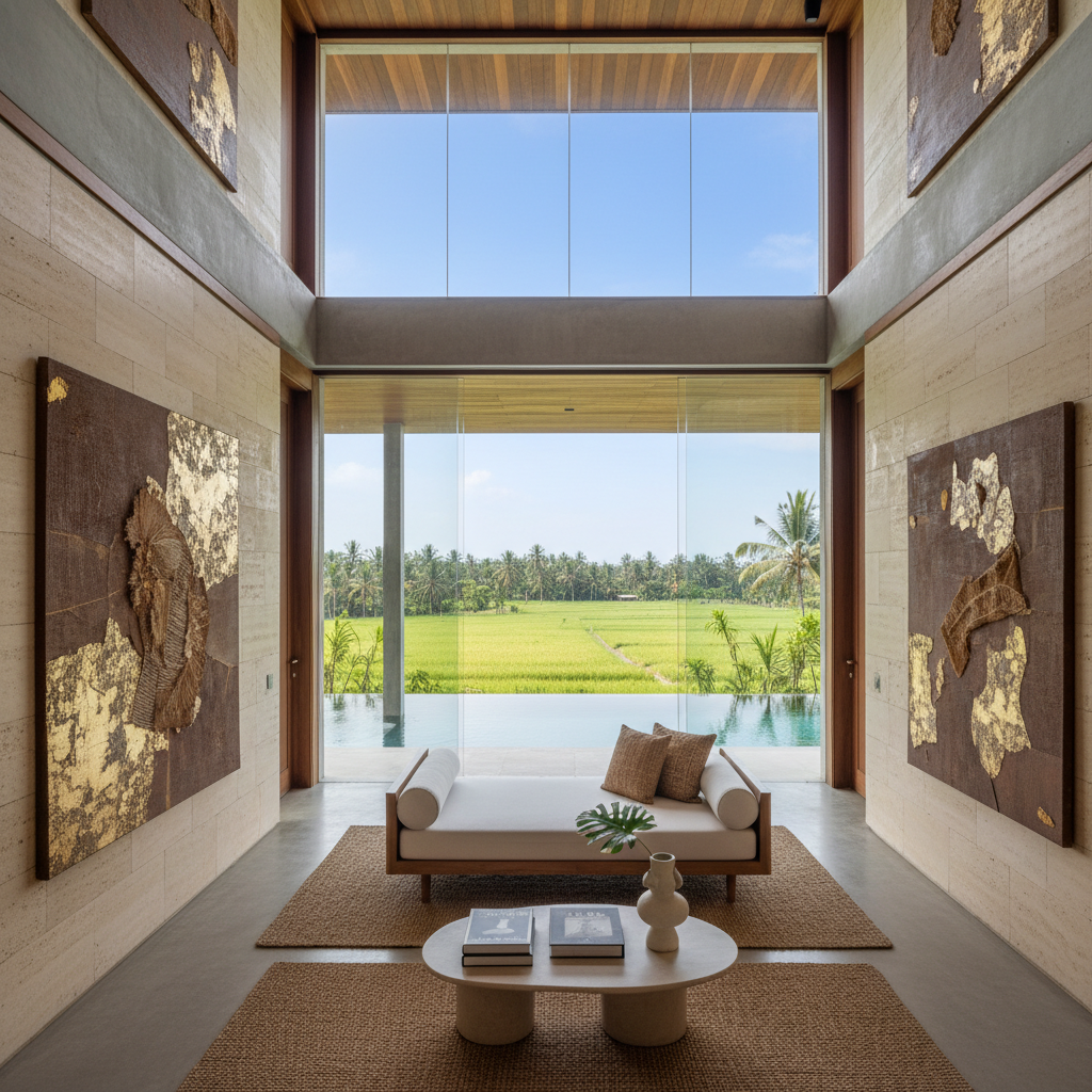 Premium Bali villa interior modern minimalist